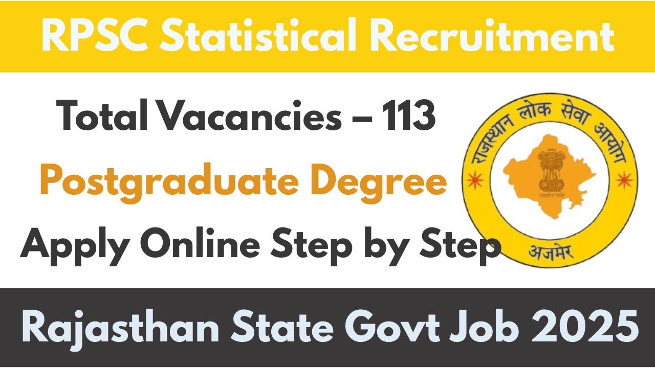 RPSC Statistical Officer Recruitment
