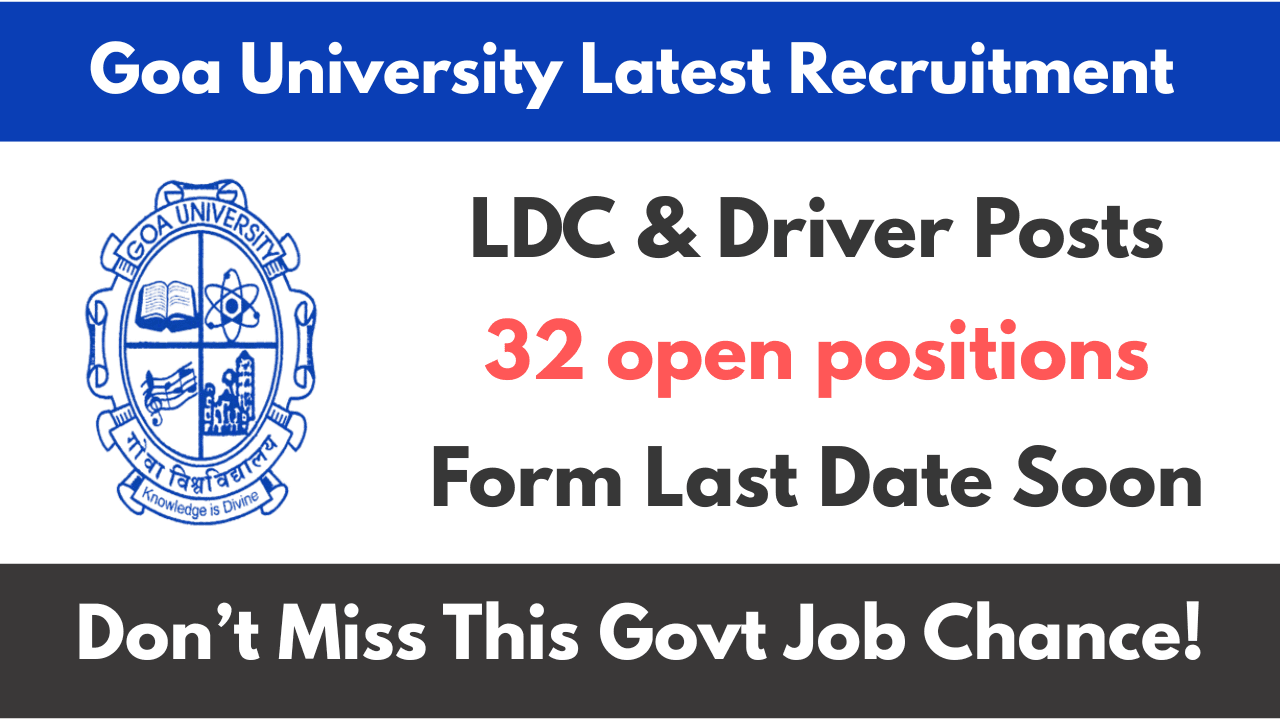 Goa University Latest Recruitment