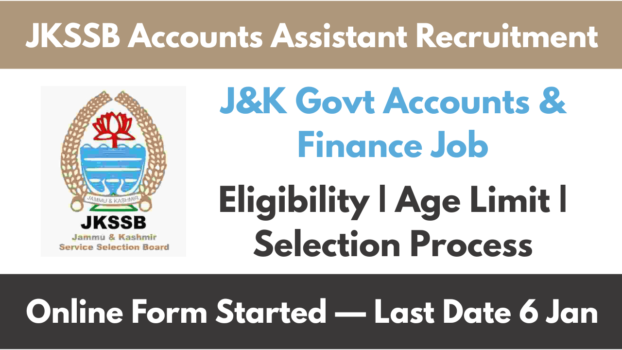 JKSSB Accounts Assistant Recruitment
