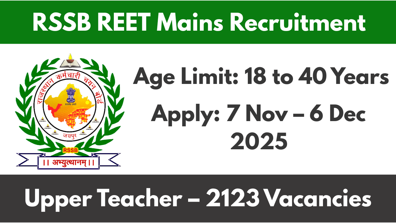 RSSB REET Mains Recruitment