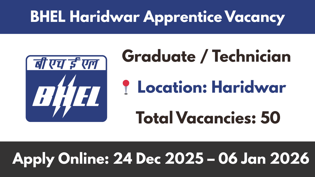 BHEL Haridwar Apprentice Vacancy