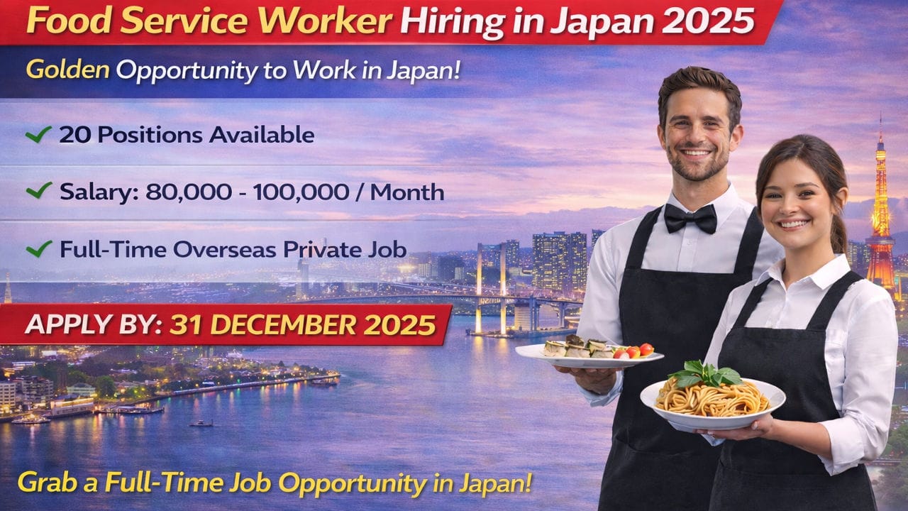 Food Service Worker Hiring in Japan