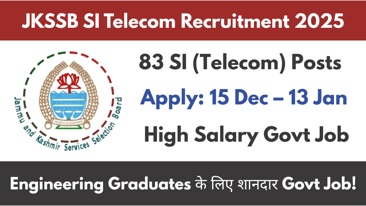 JKSSB SI Telecom Recruitment
