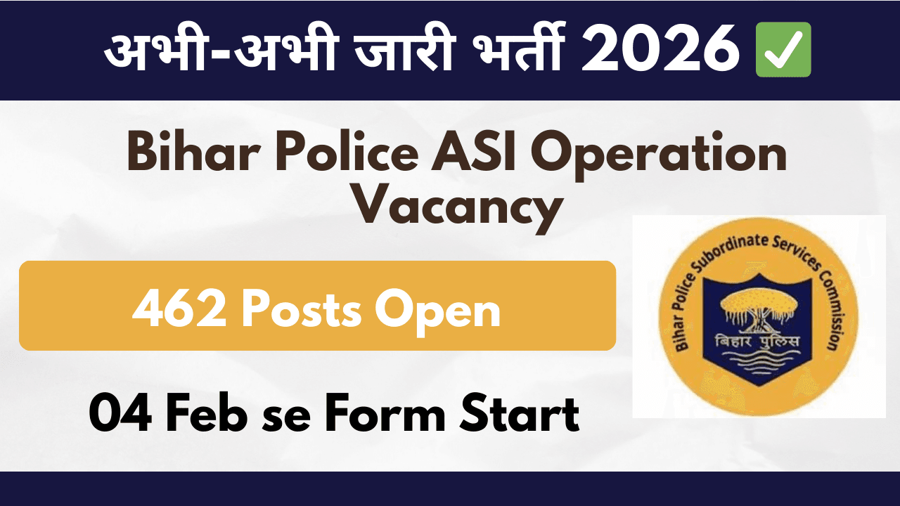 BPSSC ASI Recruitment 2026 – New Bharti for 462 Police Posts 🔥 New