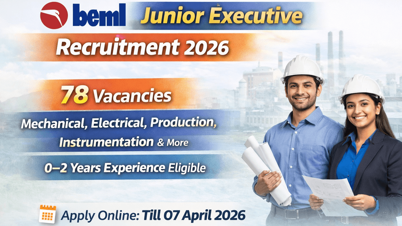 BEML Junior Executive Recruitment 2026