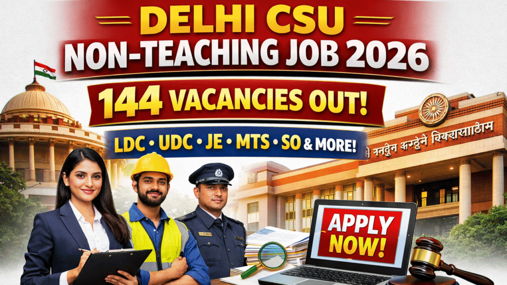Delhi CSU Non Teaching Job 2026 – 144 Vacancy