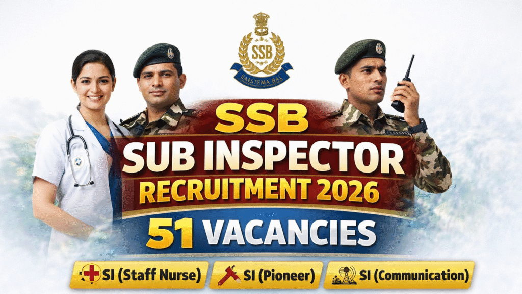 Sub Inspector Rajender Si SSB Sub Inspector Recruitment 2026 – 51 SI Posts