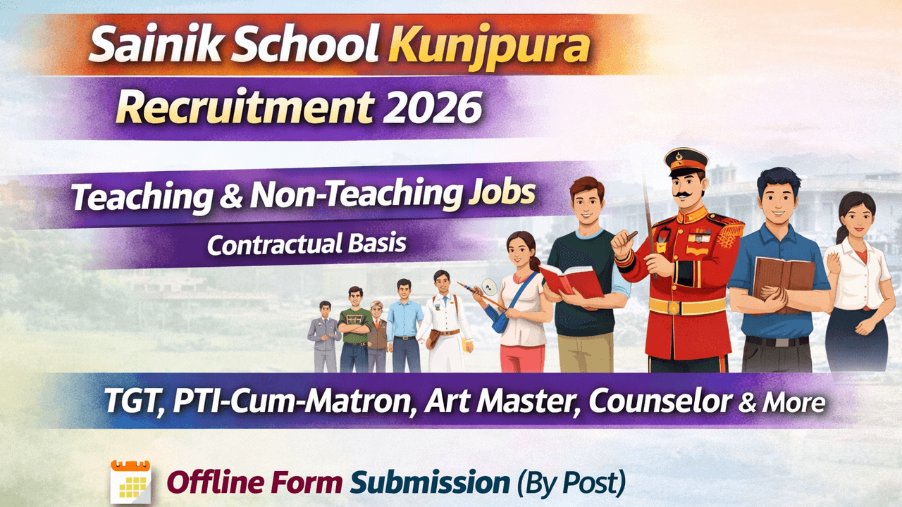 Sainik School Kunjpura Recruitment 2026