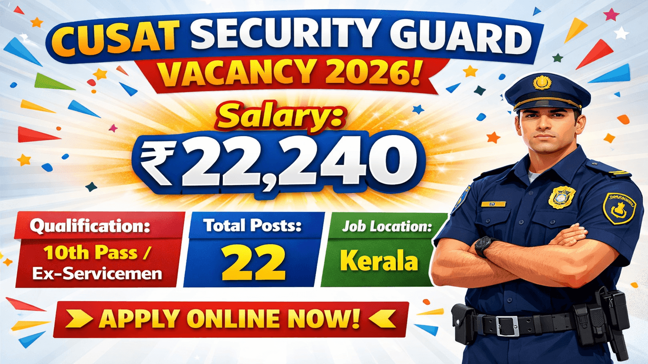CUSAT Security Guard Vacancy 2026