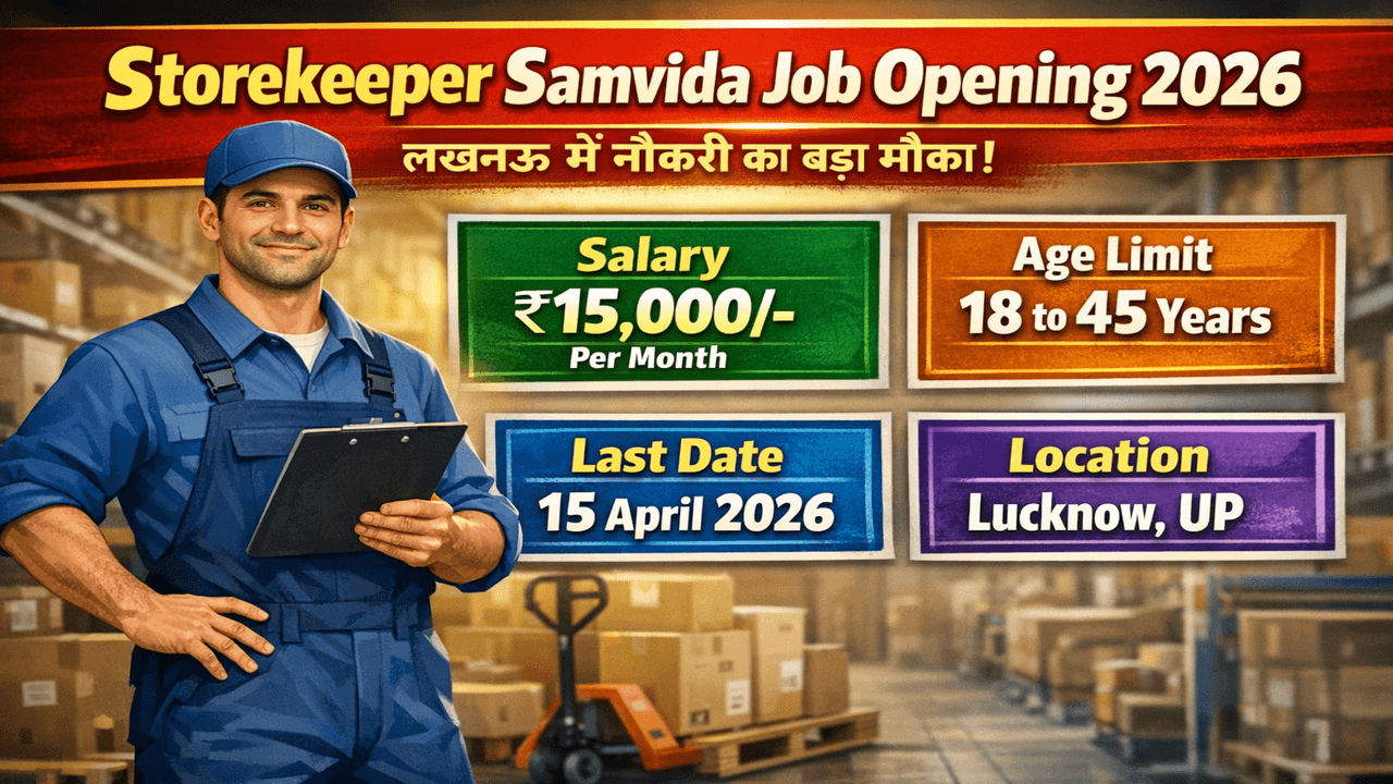 Storekeeper Samvida Job Opening 2026