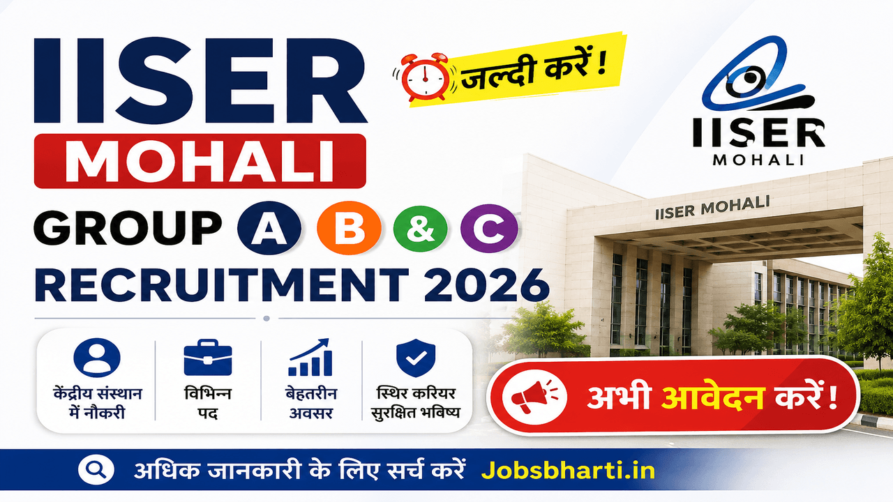 IISER Mohali Group A B & C Recruitment 2026