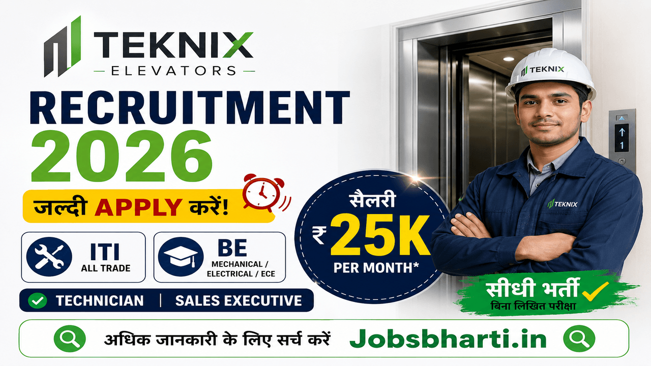 Teknix Elevators Recruitment 2026 – Apply for Technician and Sales Executive Jobs 🔥 New
