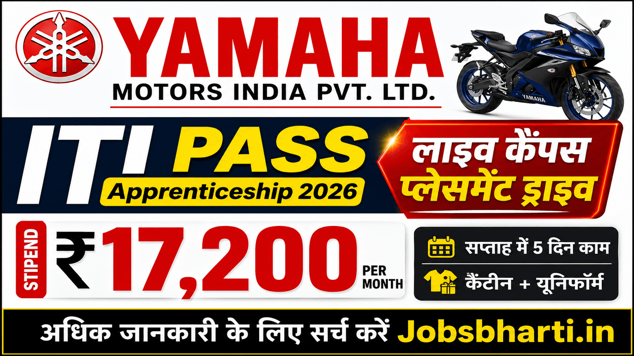 Latest ITI Pass Private Company Jobs 2026 – Yamaha Motors India 🔥 New