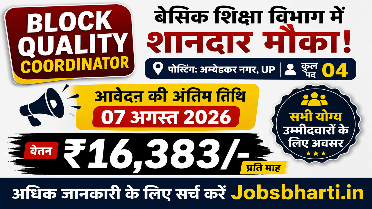 Block Quality Coordinator Bharti 2026