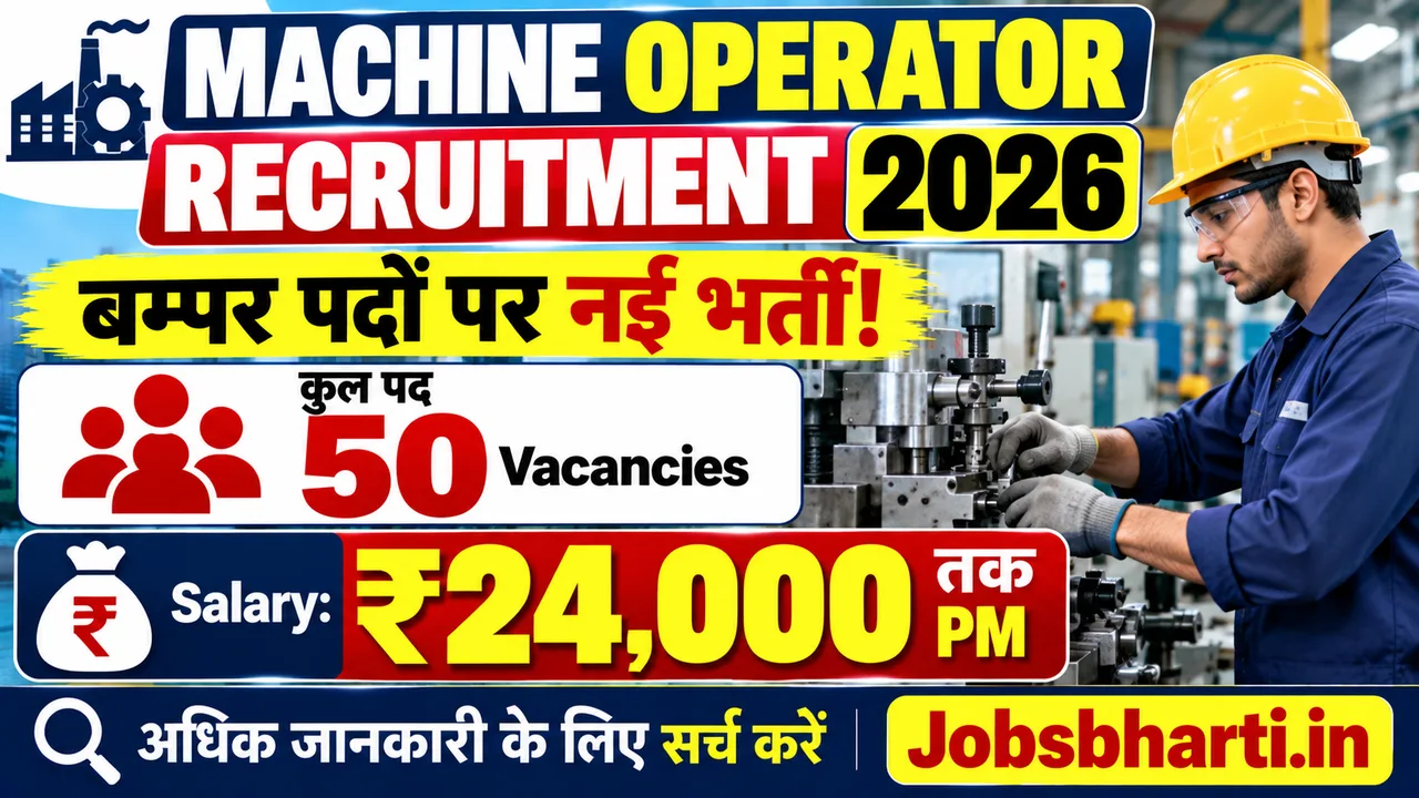 Machine Operator Recruitment 2026