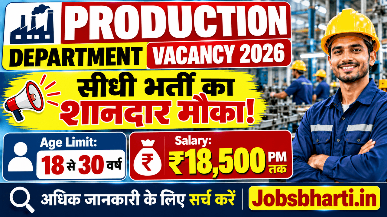 Production Department Vacancy 2026