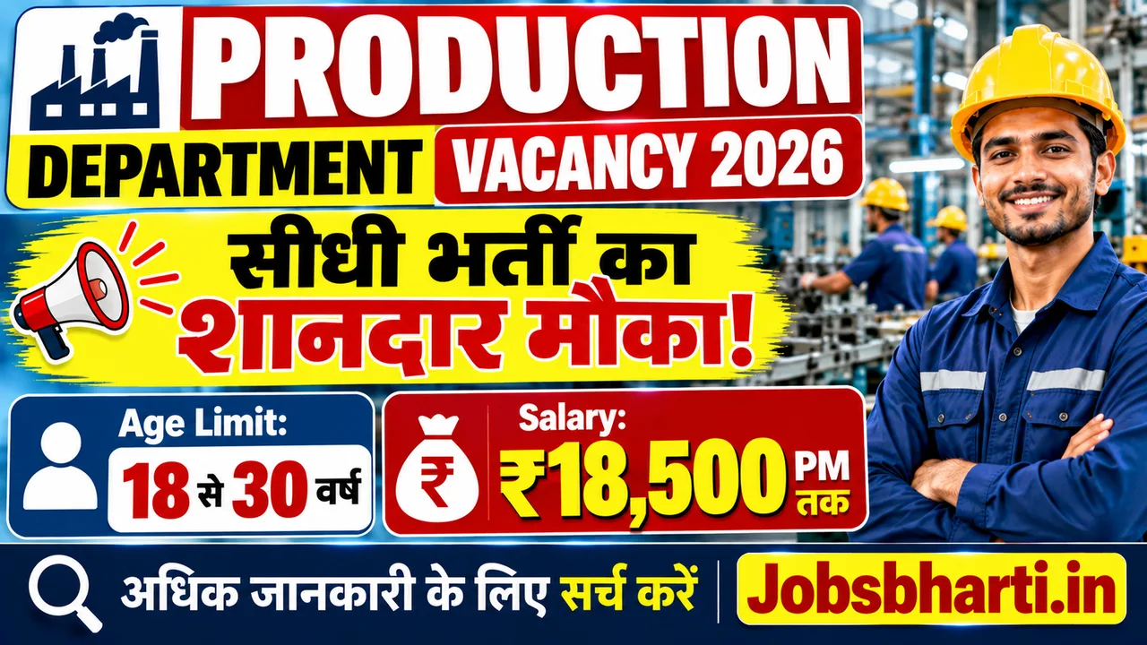 Production Department Vacancy 2026
