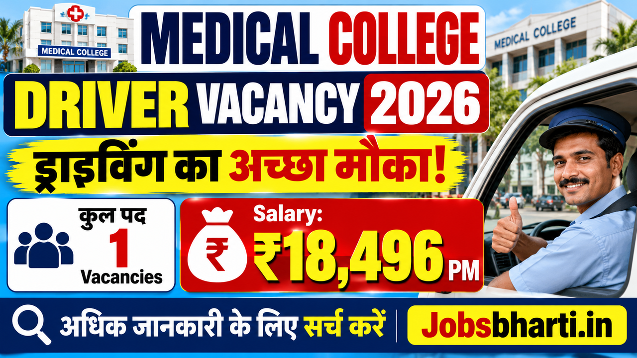 Medical College Driver Vacancy 2026 – Heavy Vehicle License, Salary Package 🔥 New